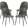 Retro Dining Chairs Set of 4, PU Leather