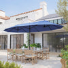 15ft Double-sided Patio Umbrella with Twin Canopy, Extra Large Outdoor Parasol with Crank for Pool, Deck, Market, Blue