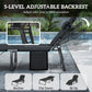 29.5" Wide Folding Chaise Lounge Chair Outdoor Tanning Chair Set of 2, Camping Cot with Cushion, Side Pocket, Grey/Blue