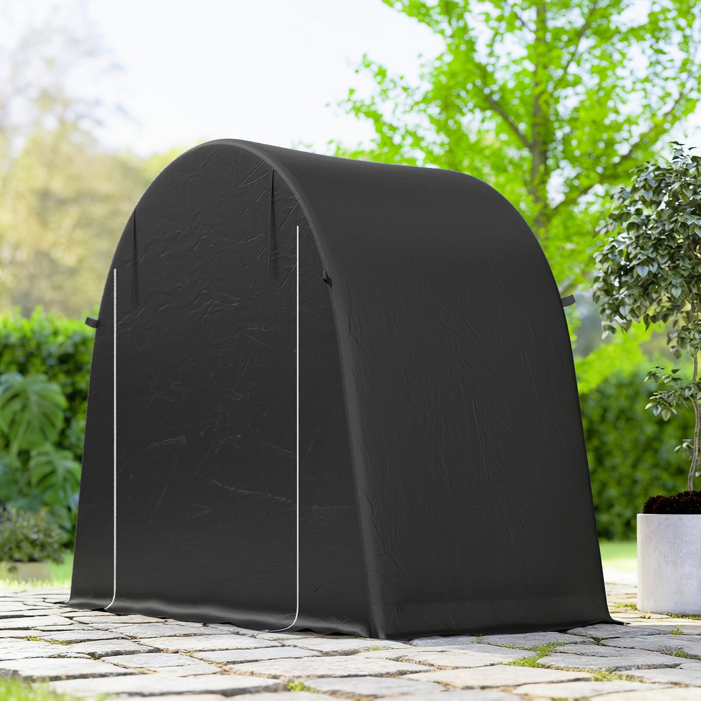 8' x 4' Portable Shed, Waterproof Bike Tent with Roll-up Zipper Door and Galvanised Metal Frame for Bike, Garden Tools