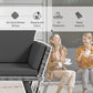 Convertible Wicker Loveseat Grey Patio Chaise Lounge