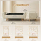 Storage Ottoman, 59" Corduroy End of Bed Storage Bench for King Size Bed with Wooden Legs and Rolled Arms, Beige