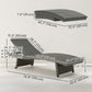 Patio Lounger, Folding Wicker Outdoor Chaise Lounge with 4-Level Adjustable Backrest, Grey