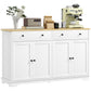 Modern Sideboard, Buffet Cabinet with Storage Drawers, Adjustable Shelves for Living Room, Dining Room, Entryway, White