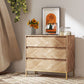 Bedroom Chest of Drawers with Anti-tipping Design, Storage Cabinet with 3 Drawers for Living Room, Hallway, Nature Wood