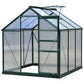 6.2' x 6.3' x 6.6' Clear Polycarbonate Greenhouse, Large Walk-In Green House Garden, Plants Grow, Galvanized Sheet Frame w/ Slide Door