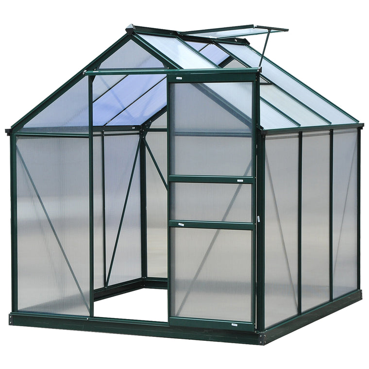 6.2' x 6.3' x 6.6' Polycarbonate Greenhouse, Galvanized Frame