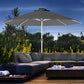 LED Patio Umbrella, Lighted Deck Umbrella with 4 Lighting Modes, Solar & USB Charging, Charcoal Grey