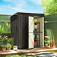 5 x 3 ft Outdoor Storage Shed, Lean-to Metal Garden Shed with Lockable Door and Vents, Dark Grey