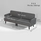 Modern Couch, 3 Seater Sofa, Corduroy Loveseat with Rubberwood Legs and Extra-Wide Seat, Grey