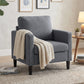 Accent Chair Upholstered Modern Armchair for Living Room with Thick Padded Seat and Armrests Dark Grey
