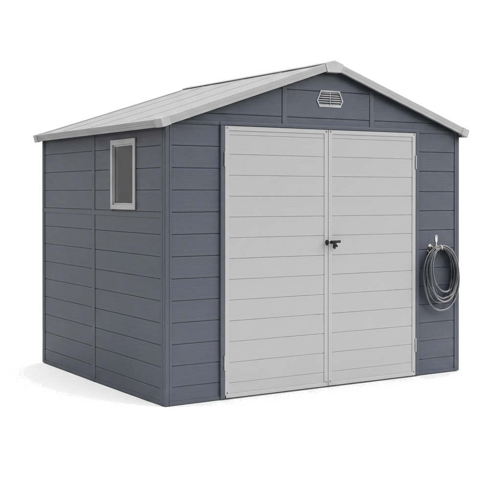 8' x 6' Plastic Garden Storage Shed with Latch Door