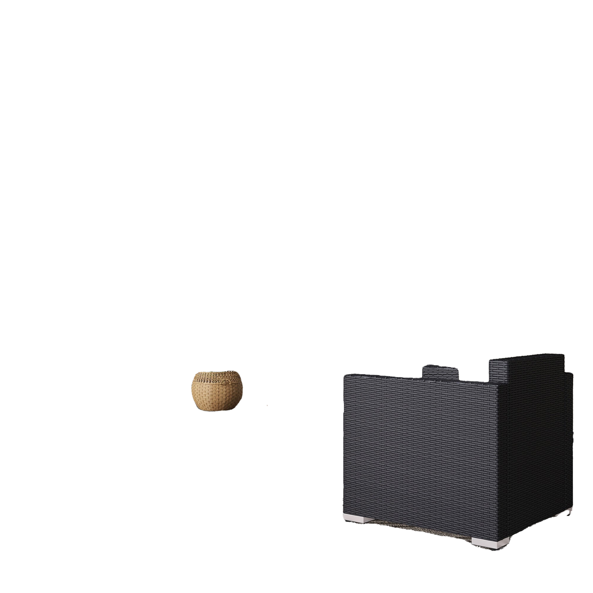 Outdoor Furniture with Table, Wicker Furniture with Loveseat and 2 Chair for Garden, Poolside, Cream