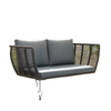 Outdoor Couch Patio Sofa with Cushions, 2 Seater Patio Furniture Loveseat with Galvanized Steel Frame, Light Grey