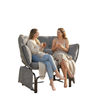 Double Outdoor Glider Egg Chair, Outdoor Loveseat Glider with Cushions and Pillows, Dark Grey