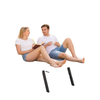 Chaise Lounge Chair for 2 Person, Outdoor Lounge Chair with 5-Position Adjustable and Wheels