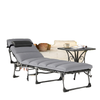 Lounge Chair Outdoor, Folding Chaise Lounge with 5-Level Adjustable Back, Cushion, Side Pocket and Headrest