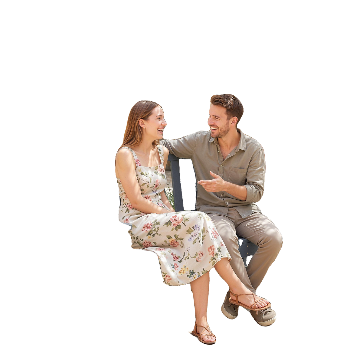 Outdoor Bench, HDPE Weatherproof Garden Bench, 2-Person Garden Seating with Slatted Seat