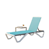 Outdoor Chaise Lounge Chair, Patio Aluminum Tanning Chair with 5-Level Adjustable Back, Portable Wheels, Turquoise