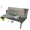 Outdoor Bench Patio Bench, Aluminum Lightweight Park Bench with Slatted Seat for Lawn, Park, Deck, Grey