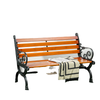 47 Inch Outdoor Garden Bench, Patio Loveseat with Unique Armrests, Slatted Seat Back, 528 lbs. Capacity, Teak Colour