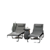 Folding Chaise Lounge Chair Set of 2, Reclining Outdoor Lounge Chair Set with Quick Drying Pad Headrest Side Pocket, Tanning Chair Set for Beach Garden Pool, Light Grey