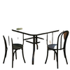 Tempered Glass Square Patio Dining Table w/ 2.1