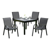 4-Piece Outdoor Dining Chair for Relaxing on Patio Balcony Garden, Comfortable Outdoor Furniture with Armrests, Black
