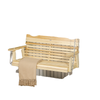2-Seater Porch Swing, Patio Swing Bench with Adjustable Hanging Chains for Deck, Patio, Garden, Backyard, Natural Wood