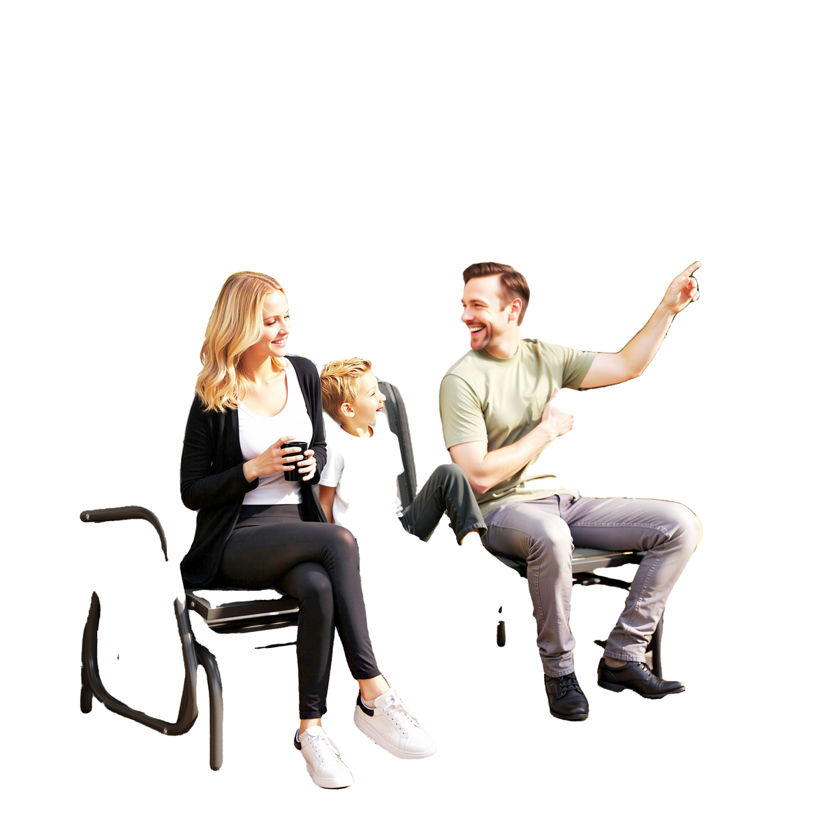 3-Seat Outdoor Glider Chair, Patio Rocking Chair, Steel Frame, Sling Fabric Seat for Garden, Backyard, Lawn, Grey