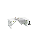 Rustic Wood Wheel Outdoor Garden Bench for 2-Person with a Unique Wheel Design on the Legs & Strong Build, White