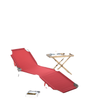 Outdoor Folding Chaise Lounge, Reclining Lounge Chair with Adjustable Backrest and Breathable Mesh Fabric, Wine Red