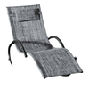 Outdoor Rocking Chair, Patio Zero Gravity Rocker with Mesh Seat and Padded Pillow for Indoor, Garden, Grey