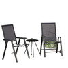 2-Piece Folding Chair Set for Relaxing on Patio Balcony Garden, Comfortable Outdoor Furniture with Armrests, Dark Grey
