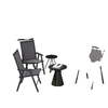 4-Piece Folding Chair Set for Relaxing on Patio Balcony Garden, Comfortable Outdoor Furniture with Armrests, Dark Grey