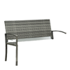 Rattan Wicker Loveseat Garden Bench Hand Woven Portable Backyard Gray
