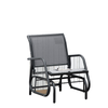 Patio Glider with Breathable Mesh Fabric Seat & Backrest, Metal Frame Outdoor Glider Swing Chair with Armrests, Grey