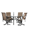 5-Piece Outdoor Patio Dining Set, 4 Swivel Rocker Chairs and 37