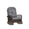 Rattan Rocking Chair, Outdoor Wicker Patio Rocker Chair Furniture with Thick Cushions, for Garden Backyard Porch, Grey