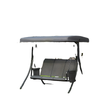 3 Person Porch Swing Outdoor Swing Chair with High Back Design, Side Pouches and Adjustable Canopy, Dark Grey