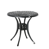 30-inch Round Patio Dining Table with Umbrella Hole Cast Aluminium Outdoor Bistro Table, Black