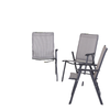 4-Piece Folding Chair Set for Relaxing on Patio Balcony Garden, Comfortable Outdoor Furniture with Armrests, Grey