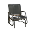 Patio Glider Outdoor Glider Chair with Breathable Mesh Seat & Backrest, Armrests and Metal Frame, Black