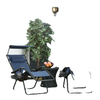 Zero Gravity Chair Set of 2 with Canopy Shade, Outdoor Folding Lounge Chair with Side Tray, Cup Holder, Reclining Lounger with Breathable Mesh Seat and Pillow, Blue