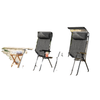 Zero Gravity Chair Set of 2 with Canopy Shade, Outdoor Folding Lounge Chair with Side Tray, Cup Holder, Reclining Lounger with Breathable Mesh Seat and Pillow, Dark Grey