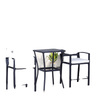 3 Pieces Outdoor Wicker Bar Set, Classic Bistro Bar Set Garden Rattan Style Patio Bar Table & High Chairs w/ Cushions Home Bar Furniture, Cream White
