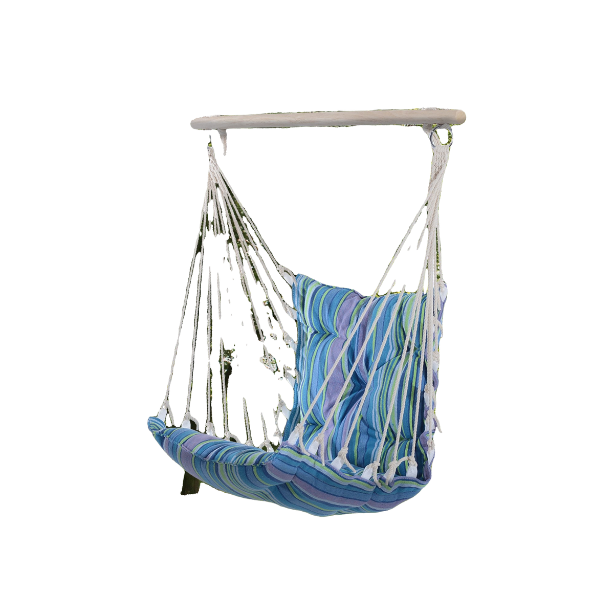 Portable Hanging Woven Hammock Seat Rope Swing Chair Sleeping Bed for Outdoor Garden Yard Camping Blue