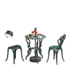 3 Pieces Patio Bistro Table and Chairs Antique Green