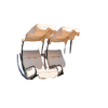 Luxury Porch Swing Metal Outdoor Swing Chair 2 Separated Seater Hammock Heavy-Duty with Canopy and Cushions, Beige