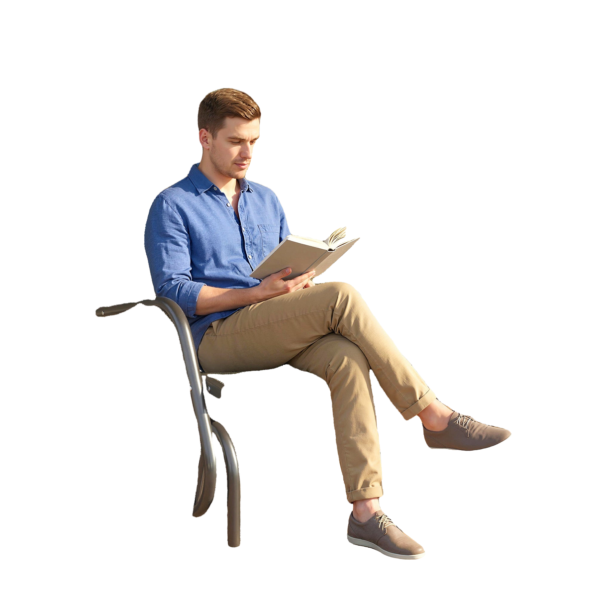 Patio Glider Outdoor Glider Chair with Breathable Mesh Seat & Backrest, Armrests and Metal Frame, Cream White